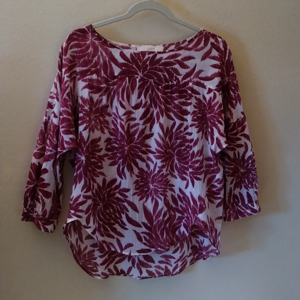 Ann Taylor Loft Sheer Gauze Top Sz S